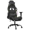 vidaXL Gaming Chair with Footrest Black and Camouflage Faux Leather
