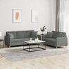 vidaXL 2 Piece Sofa Set with Pillows Dark Grey Fabric