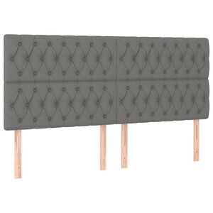 vidaXL Headboard Dark Grey 200x7x118/128 cm Fabric