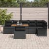 vidaXL Garden Sofa Set with Cushion 7 pcs Black Poly Rattan