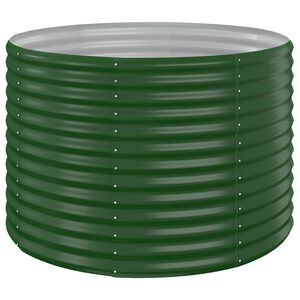 vidaXL Garden Raised Bed | Green | Powder-coated steel | 100 cm diameter