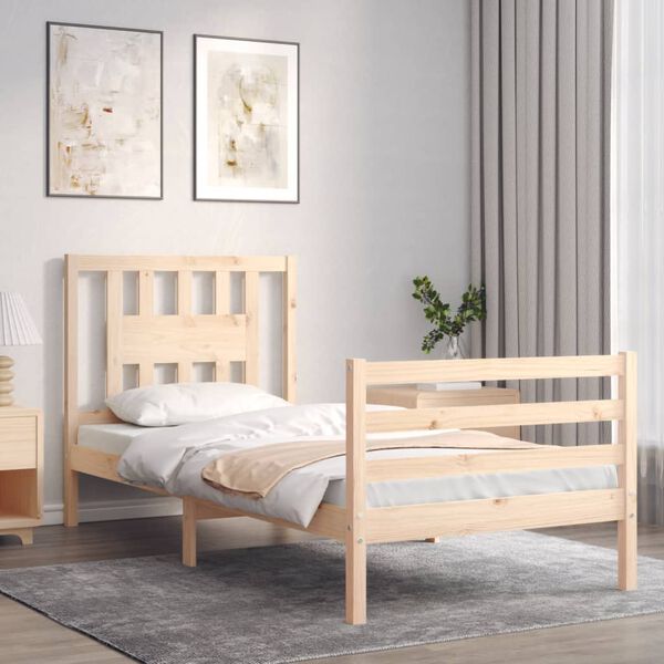 vidaXL Bed Frame without Mattress Single Solid Wood