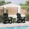 vidaXL Adirondack Rocking Chairs 2 pcs Black HDPE