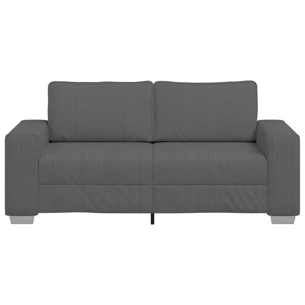 vidaXL Loveseat Sofa Dark Grey 180x77x82 cm Corduroy Fabric