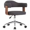 vidaXL Swivel Dining Chair Grey Bent Wood and Fabric