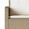 vidaXL L-shaped Couch Sofa with Cushions Beige Poly Rattan