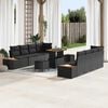 vidaXL Garden Sofa Set with Cushion 11 pcs Black Poly rattan
