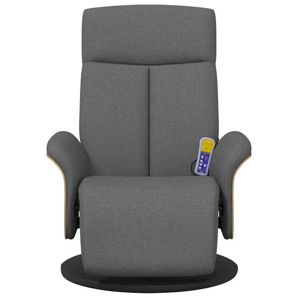 vidaXL Massage Recliner Chair with Footrest Dark Grey Fabric