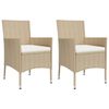 vidaXL 3 Piece Garden Bistro Set with Cushions Beige Poly Rattan
