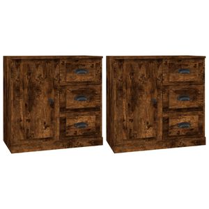 vidaXL Sideboards 2 pcs Smoked Oak Engineered Wood