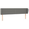 vidaXL Headboard with Ears Dark Grey 163x23x78/88 cm Fabric