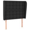 vidaXL Headboard with Ears Black 103x23x118/128 cm Faux Leather