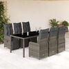 vidaXL 7 Piece Garden Bistro Set with Cushions Grey Poly Rattan
