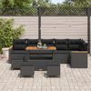 vidaXL Garden Sofa Set with Cushion 10 pcs Black Poly rattan