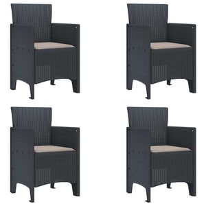 vidaXL Garden Chair 4 pcs Anthracite 53 x 49 x 85 cm Polypropylene