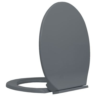 vidaXL Soft-Close Toilet Seat Grey Oval