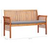 vidaXL 3-Seater Garden Bench with Cushion 150 cm Solid Wood Acacia