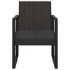 vidaXL Garden Armchair with Cushion Black Poly Rattan
