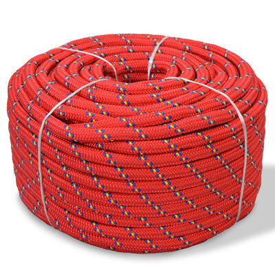 vidaXL Marine Rope Polypropylene 8 mm 100 m Red