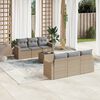 vidaXL 7 Piece Garden Sofa Set with Cushions Beige Poly Rattan