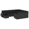 vidaXL 11 Piece Garden Sofa Set with Cushions Black Poly Rattan