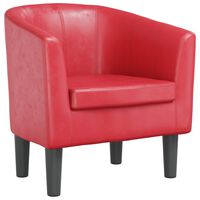 vidaXL Tub Chair Red Faux Leather