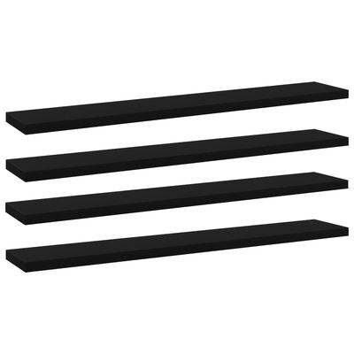 vidaXL Bookshelf Boards 4 pcs Black 60x10x1.5 cm Engineered Wood
