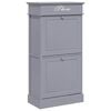 vidaXL Shoe Cabinet | Grey | Paulownia wood + MDF | 50x28x98 cm | Shoe Cabinet