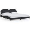 vidaXL Bed Frame without Mattress "Zadar" Black 180x200 cm King Fabric