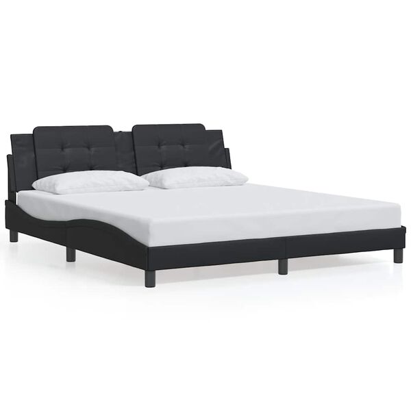 vidaXL Bed Frame without Mattress "Zadar" Black 180x200 cm King Fabric