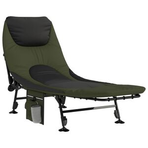 vidaXL Fishing Bed with Adjustable Mud Legs Foldable Green