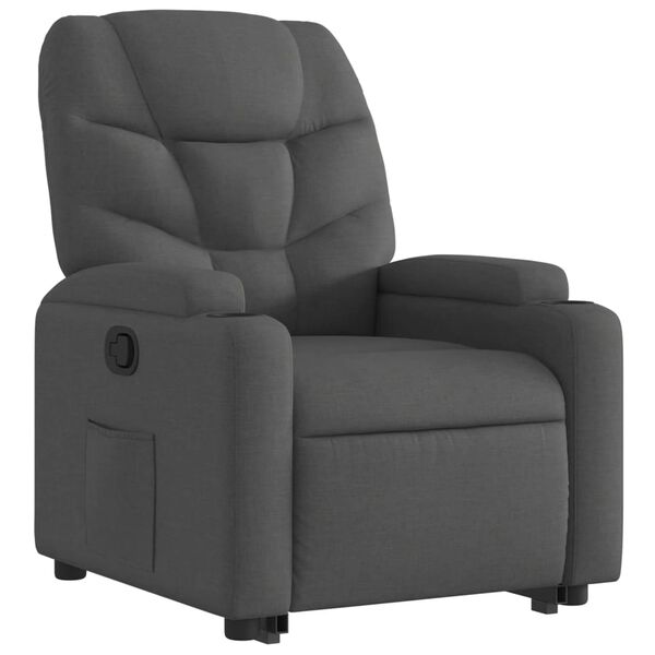 vidaXL Stand up Recliner Chair Dark Grey Fabric