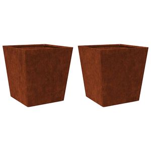 vidaXL Garden Planters 2 pcs 40x40x40 cm Weathering Steel