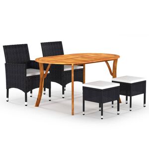vidaXL Dining Set | Black, Cream white
