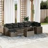 vidaXL 8 Piece Garden Sofa Set with Cushions Grey Poly Rattan