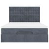 vidaXL Ottoman Bed with Mattresses Dark Grey Double Velvet