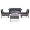 vidaXL 6 Piece Garden Lounge Set with Cushions Poly Rattan Grey