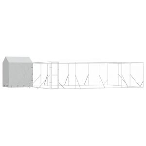 vidaXL Outdoor Dog Kennel with Roof Silver 10x6x2.5 m Galvanised Steel