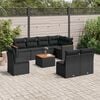 vidaXL 9 Piece Garden Sofa Set with Cushions Black Poly Rattan