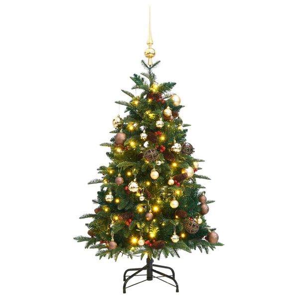 vidaXL Artificial Hinged Christmas Tree 150 LEDs & Ball Set 150 cm