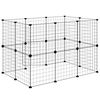 vidaXL 20-Panel Pet Cage with Door Black 35x35 cm Steel