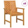 vidaXL Dining Chair 8 pcs Natural 62.5 x 59 x 89 cm Solid Acacia Wood
