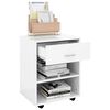 vidaXL Rolling Cabinet High Gloss White 46x36x59 cm Engineered Wood
