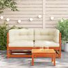 vidaXL Garden Sofas Corner with Cushions 2 pcs Wax Brown Solid Wood Pine