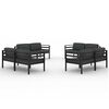 vidaXL 8 Piece Garden Lounge Set with Cushions Aluminium Anthracite