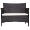 vidaXL Garden Bench 106 cm Poly Rattan Brown