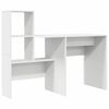vidaXL Desk with Shelf White 131.5 x 50 x 106.5 cm Engineered Wood
