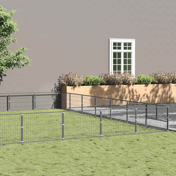 vidaXL Dog Kennel Silver 70 m&sup2; Steel