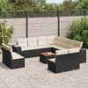 vidaXL 12 Piece Garden Sofa Set with Cushions Black Poly Rattan