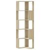 vidaXL Corner Bookcase 5-Tier Sonoma Oak 50x50x179 cm Engineered Wood